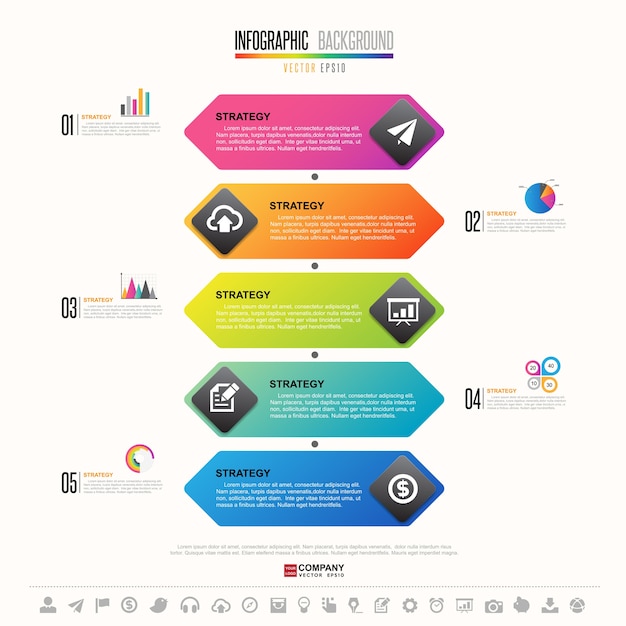 Modello di progettazione infografica timeline