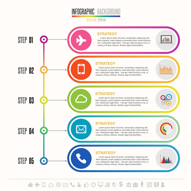 タイムラインInfographicsデザインテンプレート