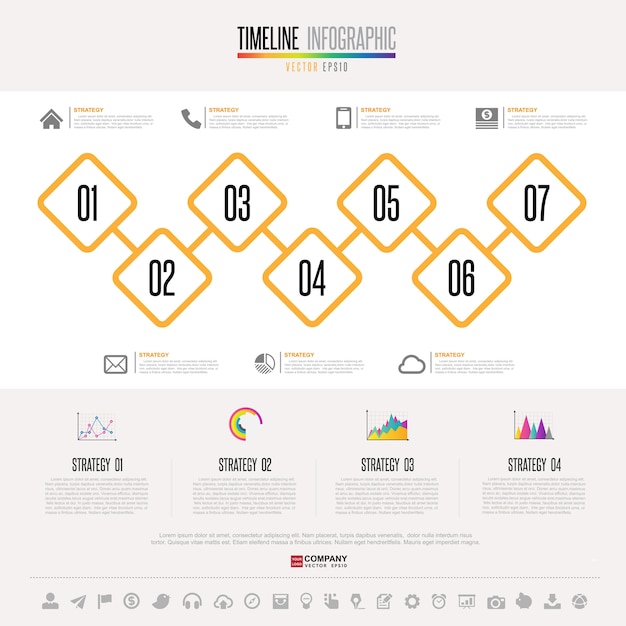 Timeline Infographics design template 