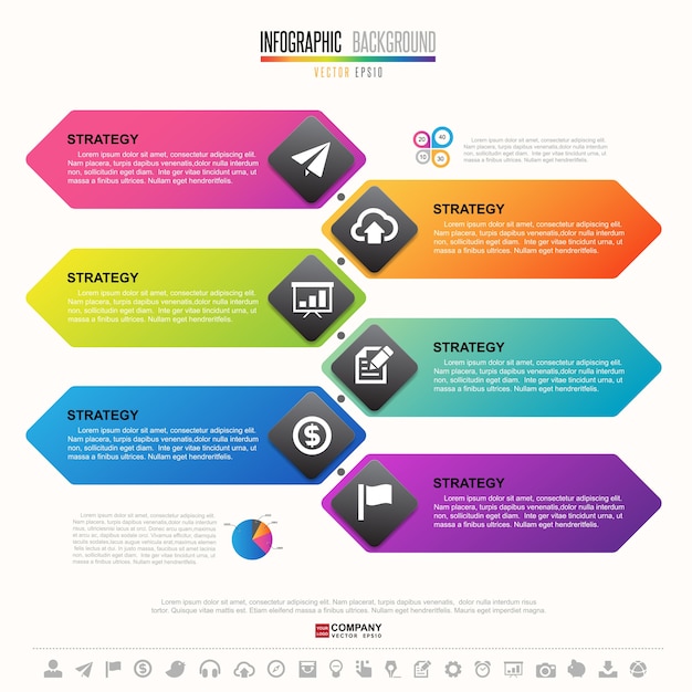 Modello di progettazione infografica timeline