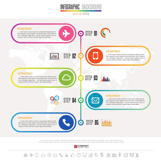 Modello di progettazione infografica timeline