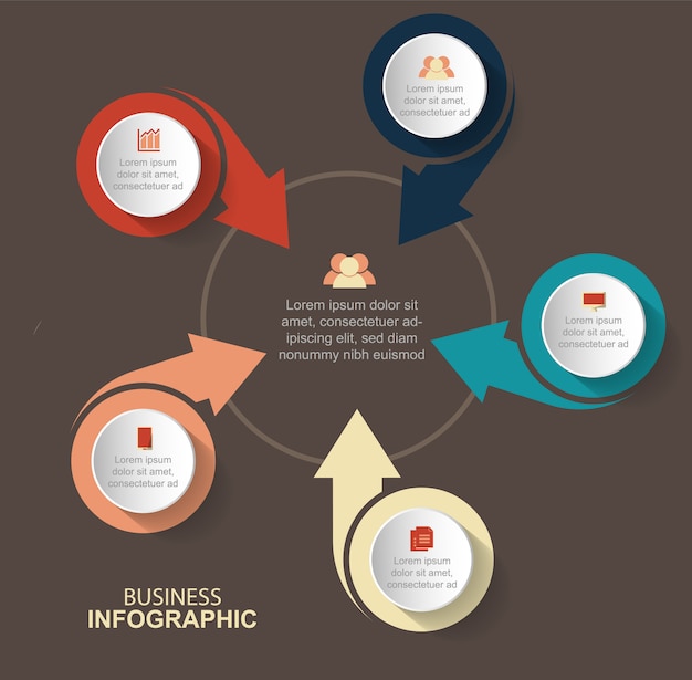 ベクトル タイムラインinfographicsデザインのベクトルとマーケティングのアイコン