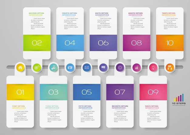 Timeline infographics element