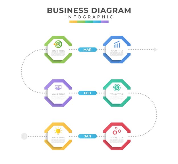 Vector timeline infographics sjabloon met iconen werkstroom of proces diagram.