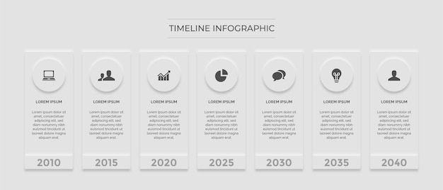 Vector timeline infographics with year