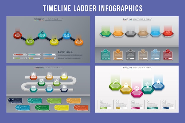 Timeline ladder infographic template design