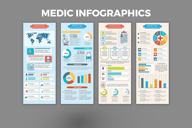 Timeline medical infographic template design