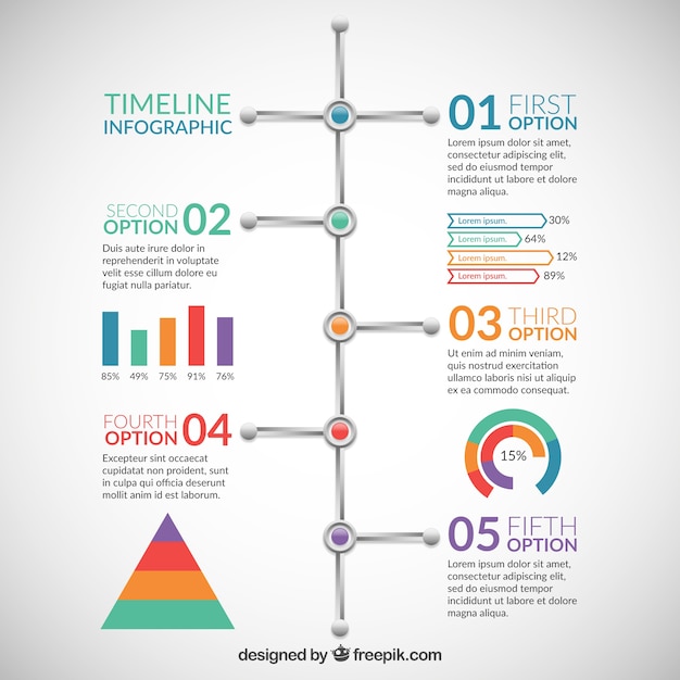 타임 라인 현대 Infographic