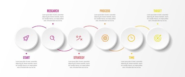 Timeline options infographic for presentations workflow process diagram flow chart report