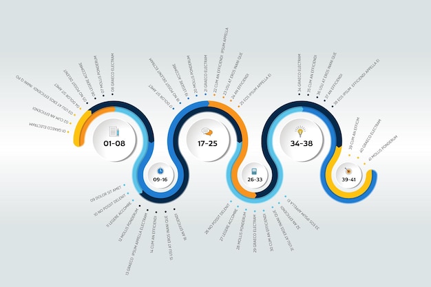 Timeline report template chart scheme step by step infographic Vector