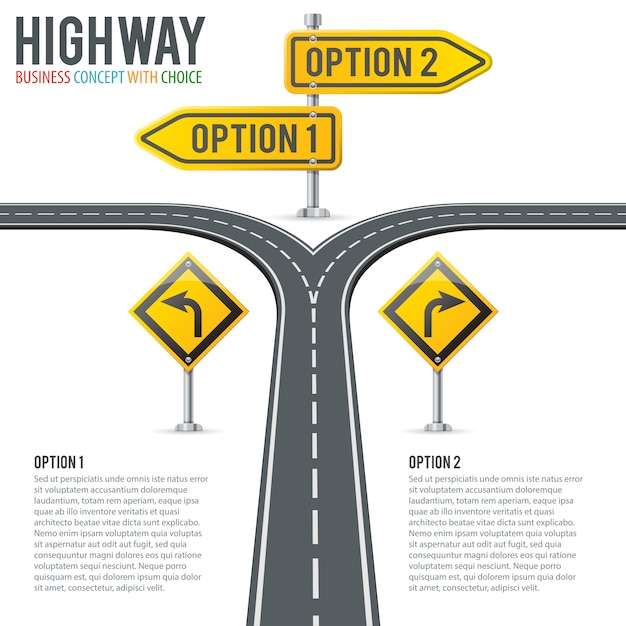 Timeline road infographics con segnaletica