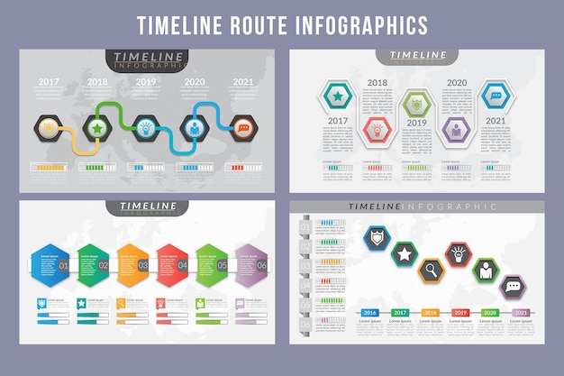 Timeline route infographic template design