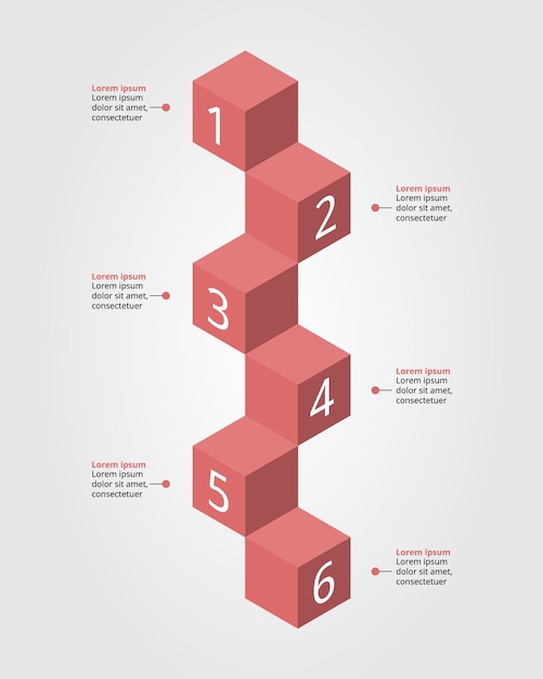 Vector timeline step chart template for infographic for presentation for 6 element