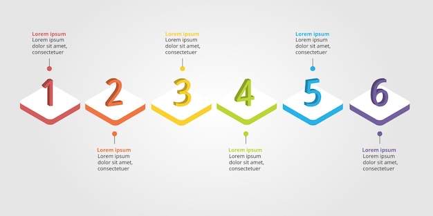 timeline step chart template for infographic for presentation for 6 element