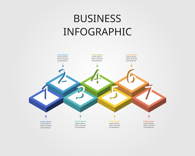 timeline step chart template for infographic for presentation for 7 element