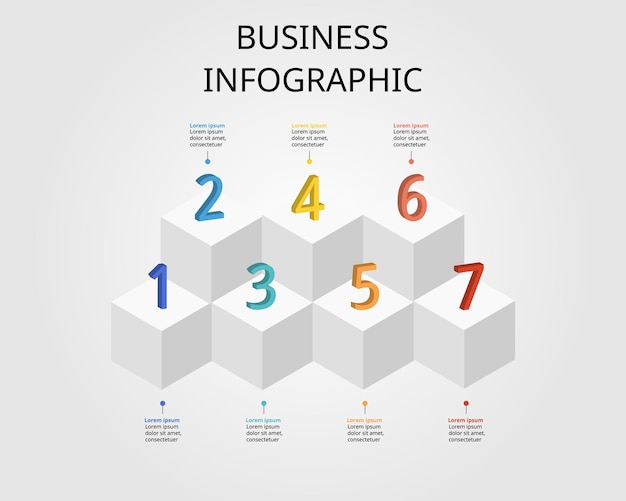 timeline step chart template for infographic for presentation for 7 element