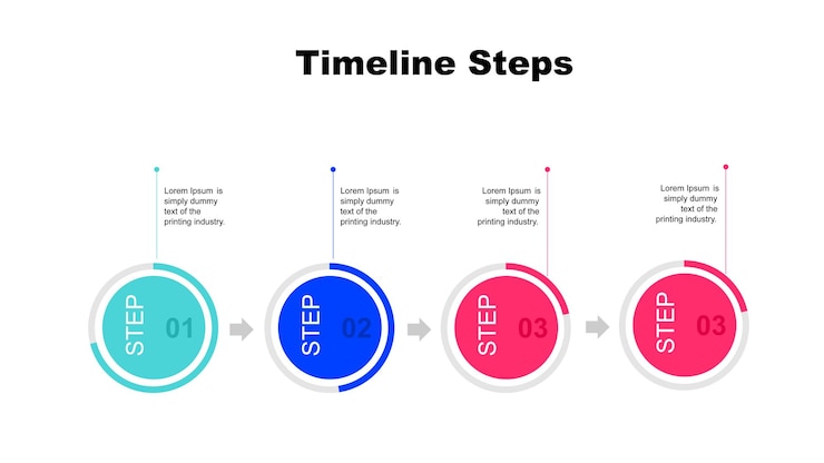 Vector timeline steps process