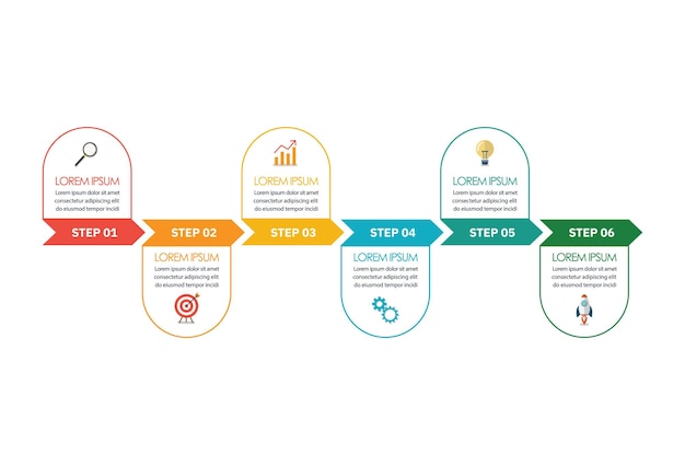 Timeline steps templates infographic