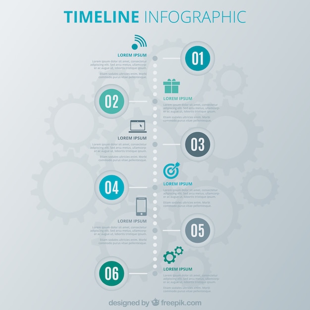 Timeline with gears