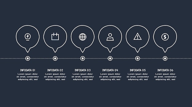 Vector timeline with infographic template for web business presentations vector illustration