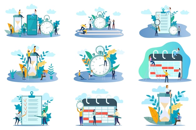 TimemanagementA set of illustrations with controls and time control