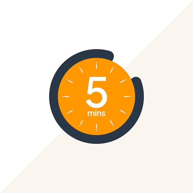 ベクトル 5分時計のアイコン - ウェブおよびアプリの使用のためのタイマーロゴ