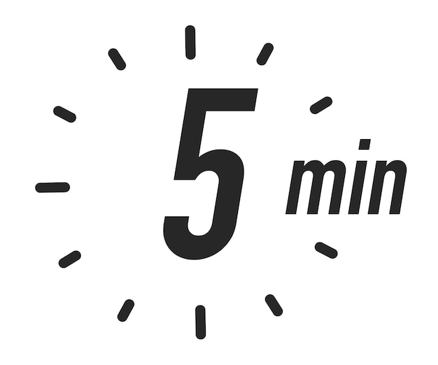 Timer icon 5 minutes vector black color