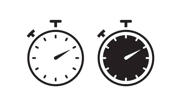 Timer icon vector set flat style