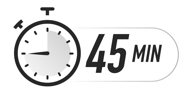 Timer iconen 45 minuten vector zwarte kleur