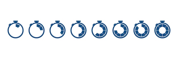 timer set icons isolate on white background vector illustration