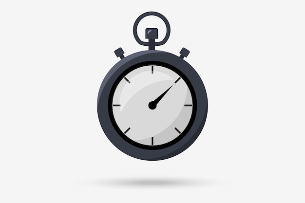 Timer stopwatch Clock time Countdown Stopwatch icon in flat style Timer flat icon Flat illustration of stopwatch vector icon for web design