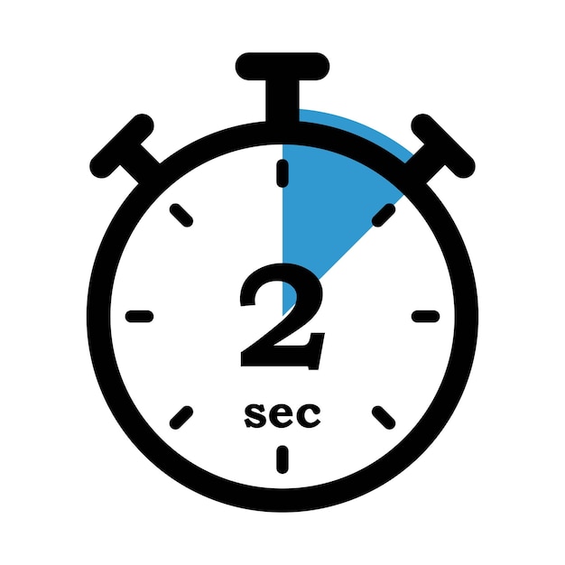 Timer with 2 Seconds Countdown Approaches Finale Digital timer display dwindling time indicator two seconds mark heightened anticipation Vector line icon for Business and Advertising