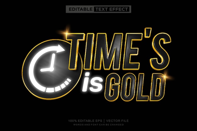 Vector times is gold text effect