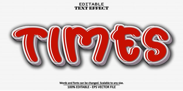 Times text effect editable cartoon text style