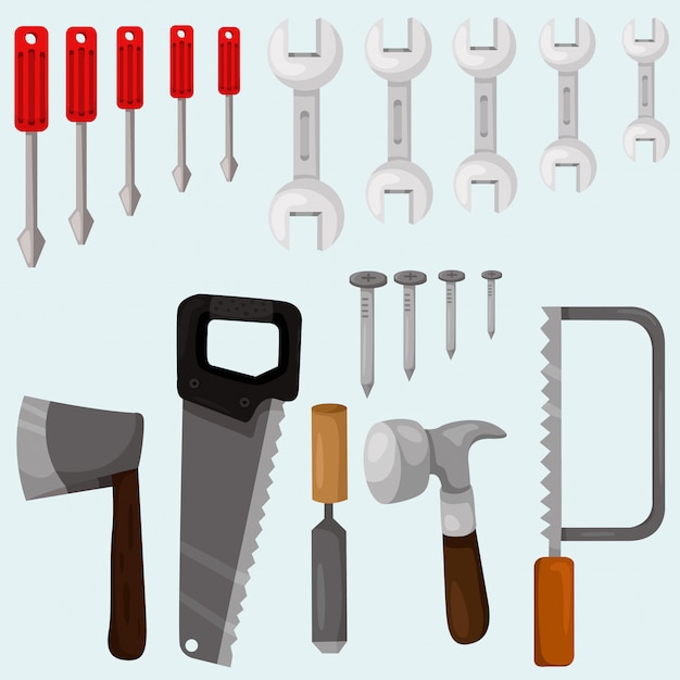 Vector timmerman tools set