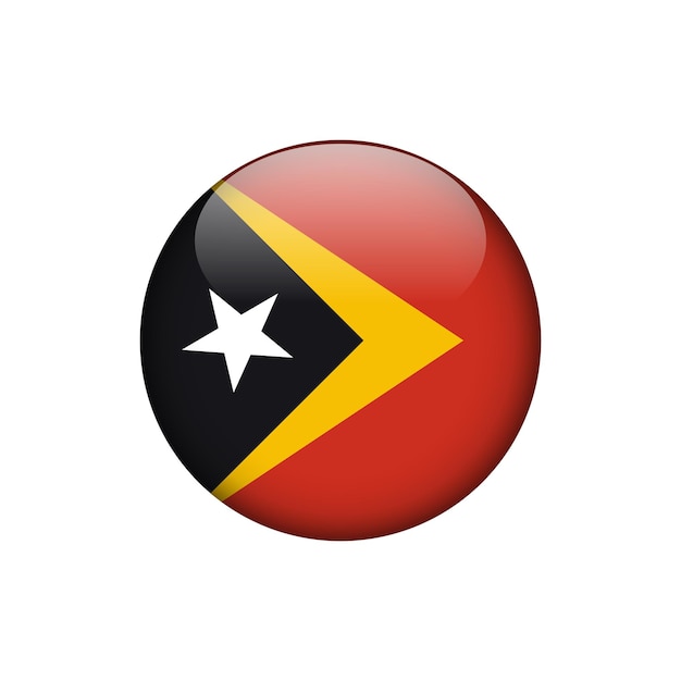 TimorLeste Flag Circle Button Vector Template