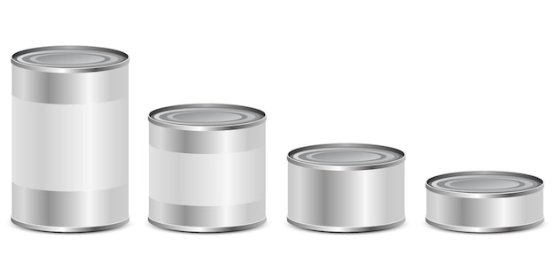 Tin can set design illustration isolated on white background