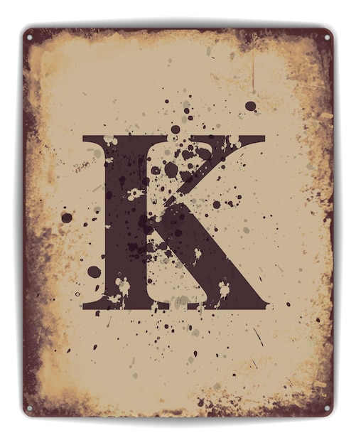 Tin Poster K Винтажный фон с пятнами и ржавчиной в стиле ретро