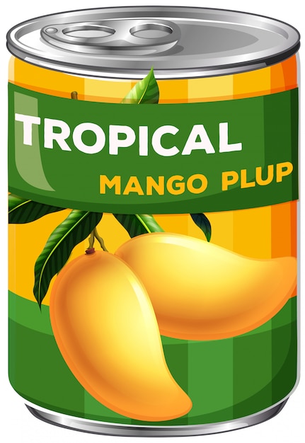 Vector a tin of tropical mango plup