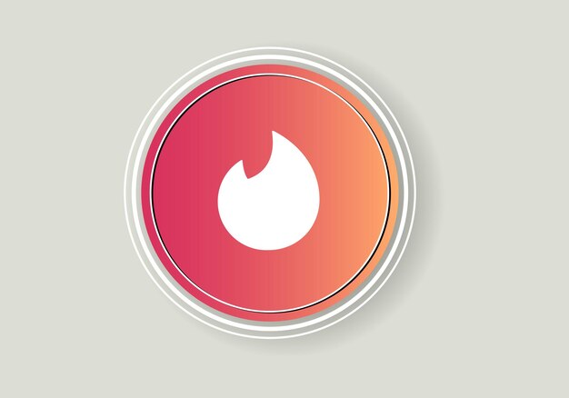 Vector tinder icon printed on paper tinder is an online social networking service