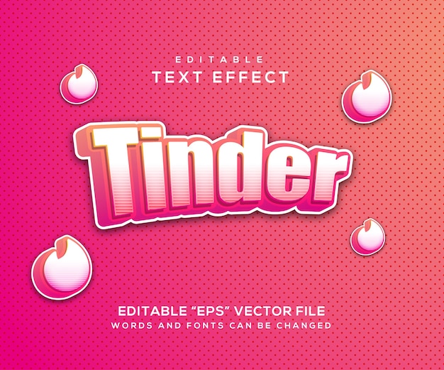 Текстовый эффект в розовом стиле tinder