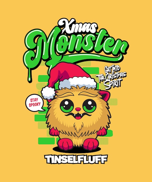 Tinselfluff funny xmas cartoon illustration