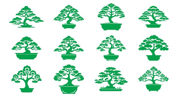 Tiny Bonsai Plant in Vector