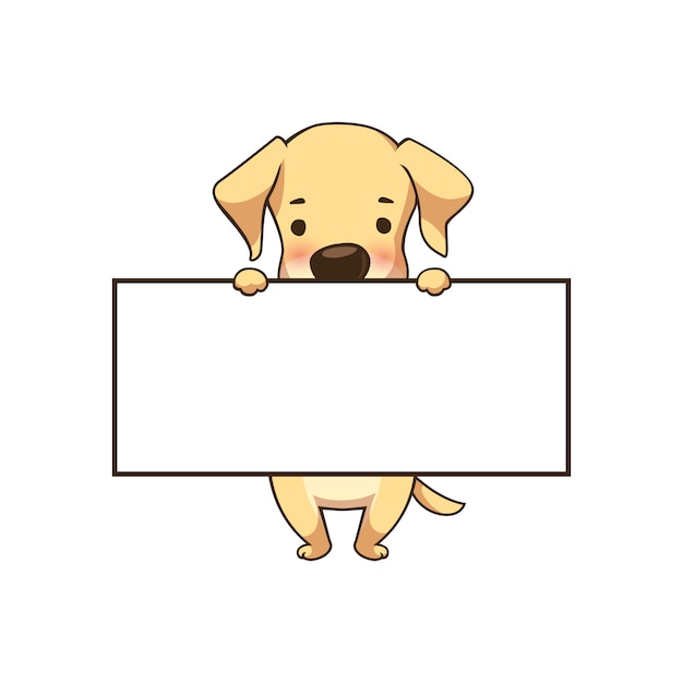 Vector tiny labrador sign board