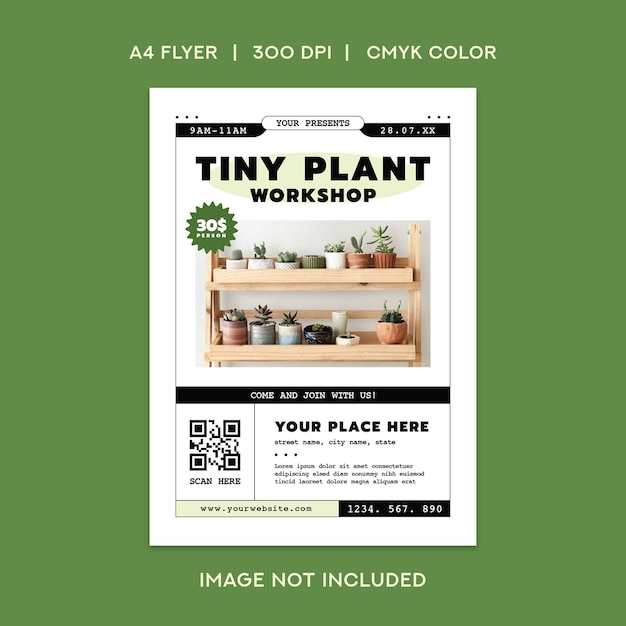 Vector tiny plant workshop flyer