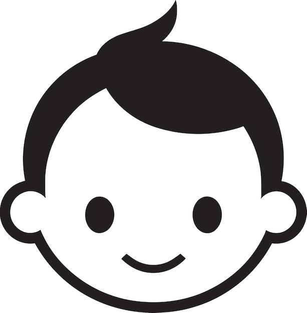 Tiny tidings black child icon in vector lullabies in laughter 小さな子供の黒いベクトルロゴ