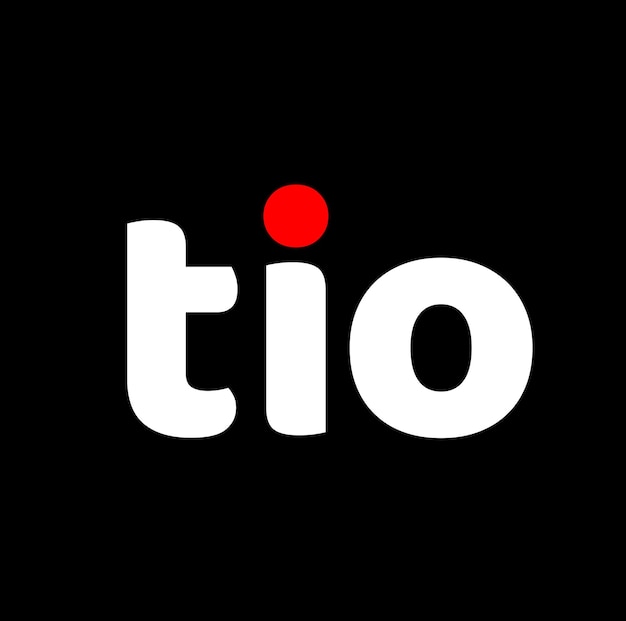 TIO company name initial letters monogram tio icon with red dot