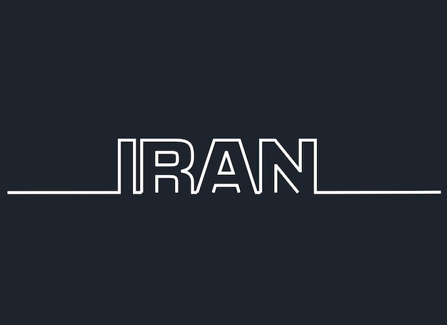 Vector tipografi lettering iran illustration