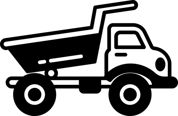 Vector tipper glyph and line vector illustration