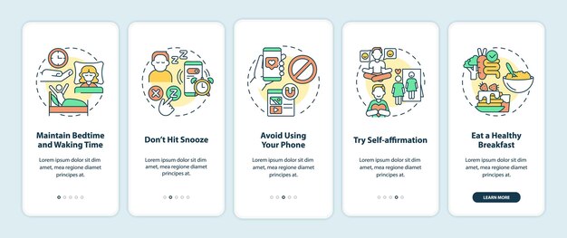 Tips for building morning routine onboarding mobile app screen